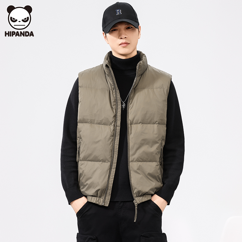 Hi Panda轻薄羽绒马甲男冬季新款保暖立领潮牌时尚无袖坎肩马夹潮