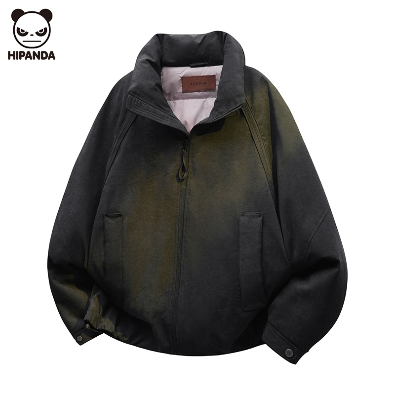 Hi Panda立领羽绒服男款冬季高级感宽松保暖防寒宽松休闲鸭绒外套