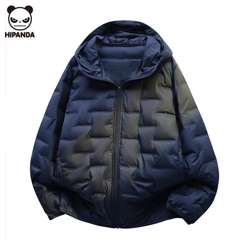 Hi Panda冬季防寒羽绒服男士美式潮流新款加厚防风轻薄连帽外套