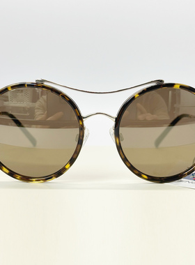 欧美高端品质时尚玳瑁色圆形男女太阳镜防紫外防嗮防强光墨镜