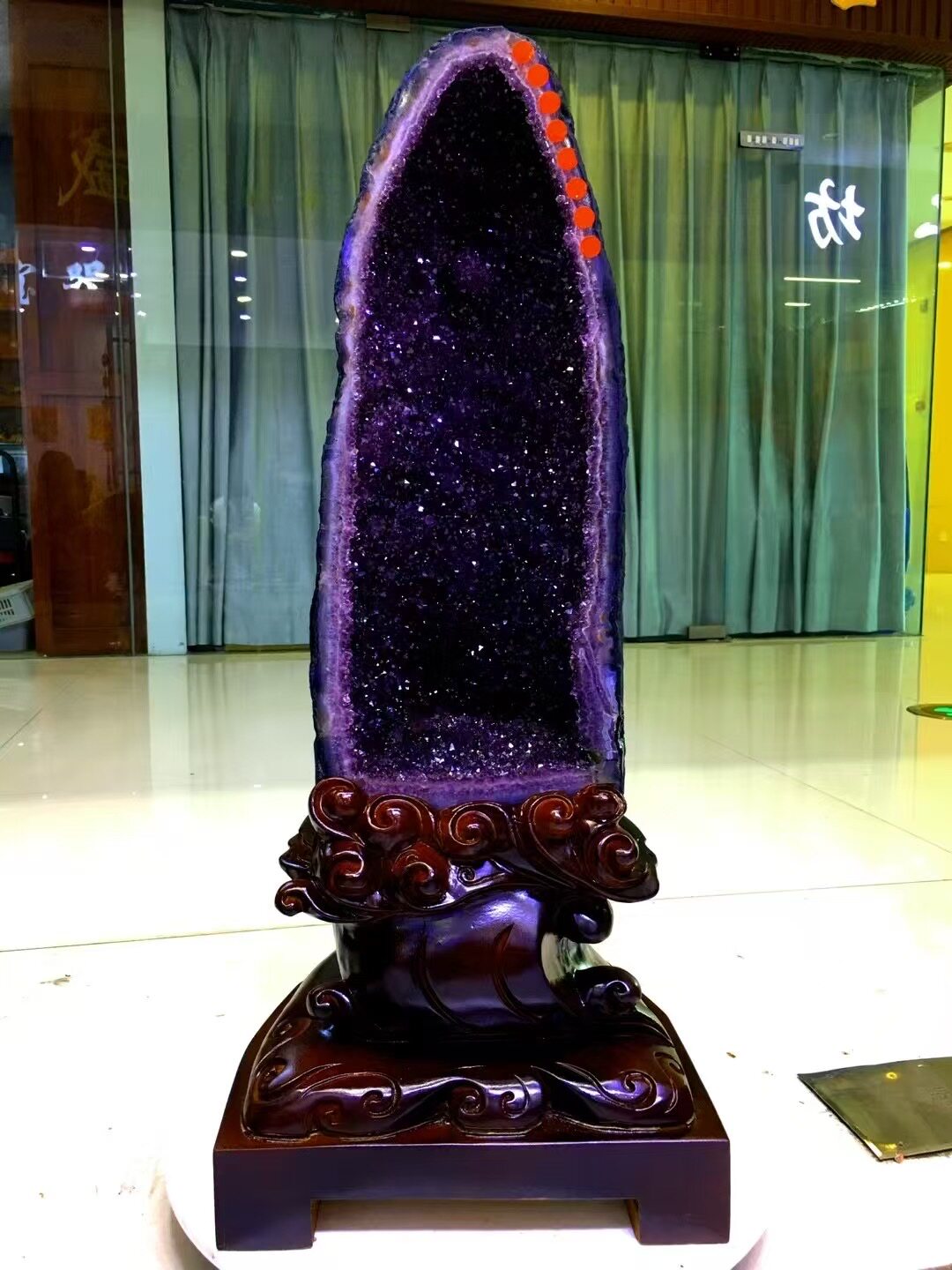 天然紫水晶洞摆件巴西乌拉圭钱袋子恐龙蛋原石摆件办公室家居开业