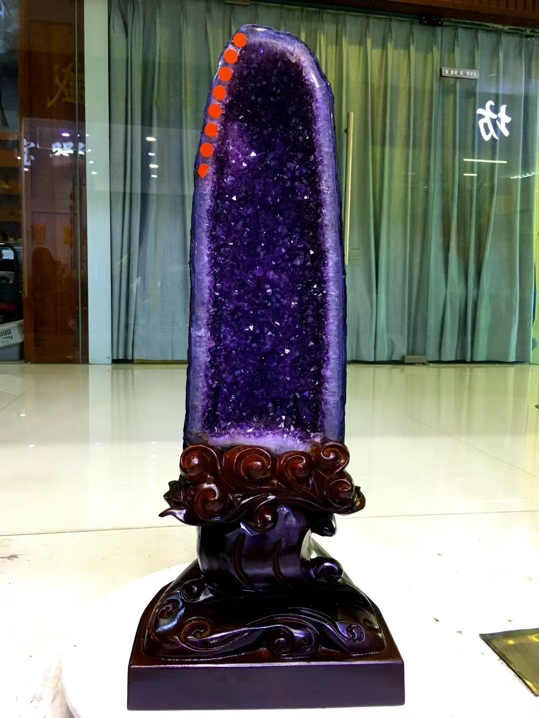 天然紫水晶洞摆件巴西乌拉圭钱袋子恐龙蛋原石摆件办公室家居开业