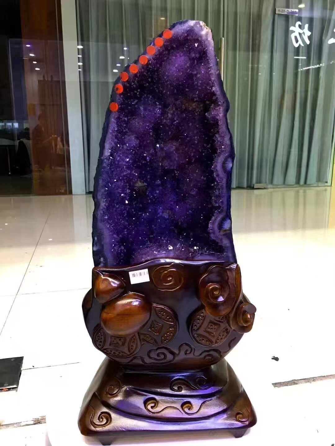 天然紫水晶洞摆件巴西乌拉圭钱袋子恐龙蛋原石摆件办公室家居开业