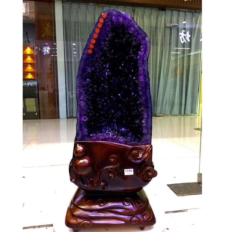 天然紫晶洞乌拉圭玛瑙聚宝盆紫晶块钱袋子紫水晶洞原石家居摆件