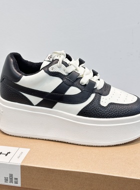 ASH女鞋厚底小个子增高小白鞋拼色熊猫鞋休闲板鞋女AQ140L40065