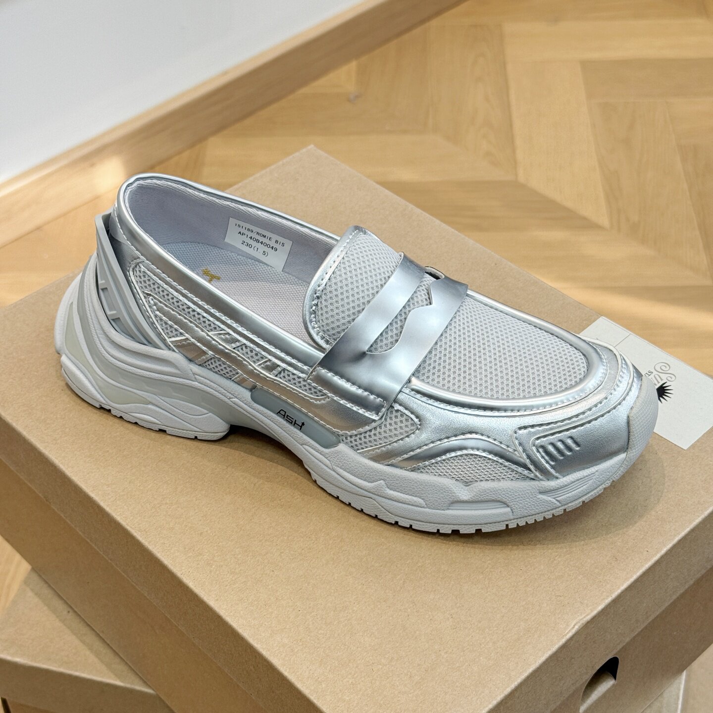 ASH休闲运动风鞋子增高网面透气老爹鞋一脚蹬乐福鞋女AP140B40049