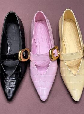 STELLA LUNA 露娜春夏通勤扣饰平跟单鞋尖头浅口平底鞋SL123008