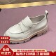 极简乐福鞋 ASH圆头厚底增高一脚蹬乐福鞋 英伦小皮鞋 女AN134L40015