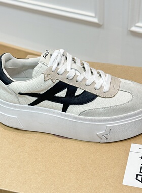 ASH厚底增高松糕鞋拼色百搭板鞋做旧脏脏鞋小白鞋女AO140K40055