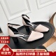 半凉单鞋 LR包头粗跟搭裙子凉鞋 一字扣带方头法式 女LJ233K12034