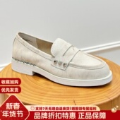 女极简乐福鞋 ASH复古做旧一脚蹬乐福鞋 英伦铆钉小皮鞋 AO134L40043