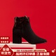 Luxury Rebel尖头粗跟短靴优雅绒面时装 靴百搭马丁靴LH320C21062