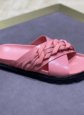 STELLALUNA勃肯双条带拖鞋舒适型凉拖鞋牛皮厚底增高凉拖SL122033