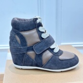 内增高休闲单鞋 ASH女鞋 圆头高帮坡跟真皮增高运动鞋 女AQ140K40001