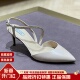 女SL122069 优雅细跟后绊带凉鞋 露娜女鞋 SL春夏尖头钻饰高跟凉鞋