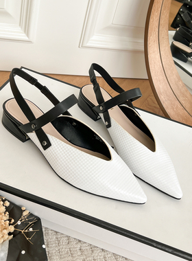 Luxury Rebel 尖头平跟后绊带凉鞋女优雅扣带罗马女鞋LJ250K23018