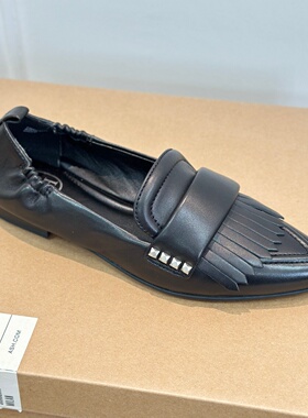 ASH女鞋平跟尖头浅口真皮流苏优雅舒适通勤休闲单鞋女AO334L40042