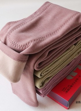 450g冬季女高腰收腹保暖裤含羊绒蚕丝裤护膝棉裤内穿加绒加厚大码