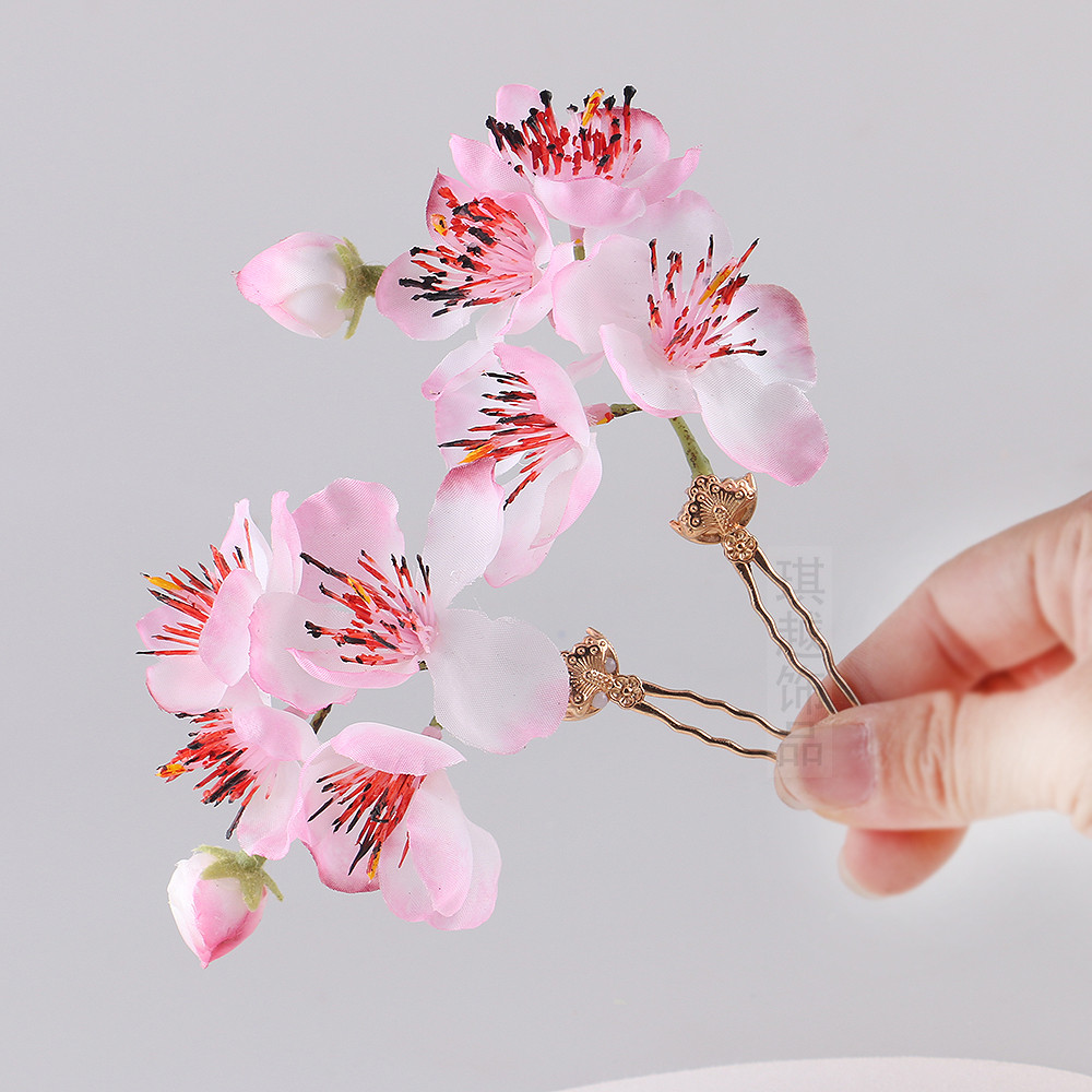 汉服海棠花花朵发钗古风梨花桃花仿真绢花发夹点缀发簪头饰配饰品,饰品/流行首饰/时尚饰品新,发饰,淘宝优惠券,粉丝福利购,淘宝优惠卷