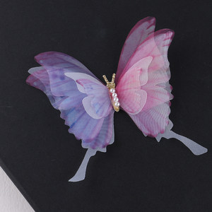 琪越新款古风汉服11厘米蝴蝶发夹女侧边夹子头饰儿童蝴蝶配饰发饰