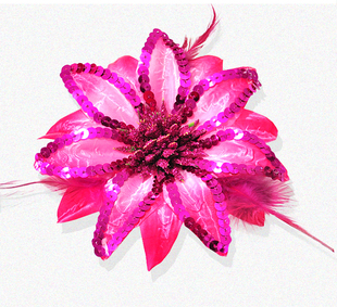 韩版亮片羽毛头饰头花舞蹈演出旅游度假海边沙滩饰品配饰手腕花