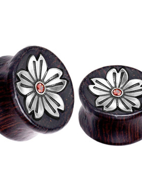 向阳花木头扩耳器直插式耳扩饰品