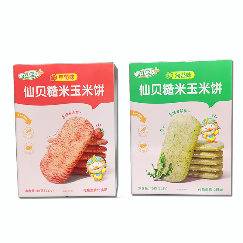 儿食铺子仙贝糙米玉米饼儿童营养雪米饼饼干谷物零食宝宝辅食40g