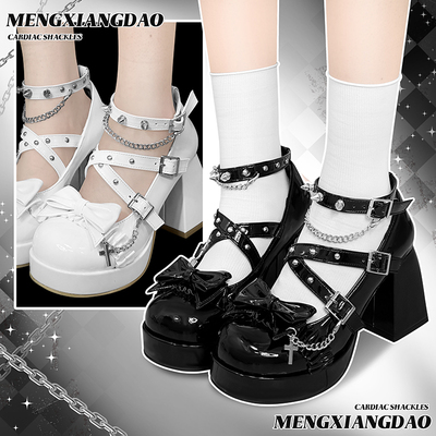 【心动枷锁】原创lolita鞋粗跟辣妹y2k亚文化朋克甜酷厚底高跟鞋