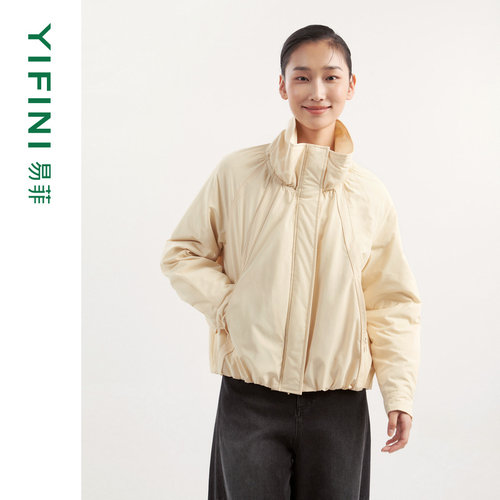 易菲气质休闲宽松短款棉服