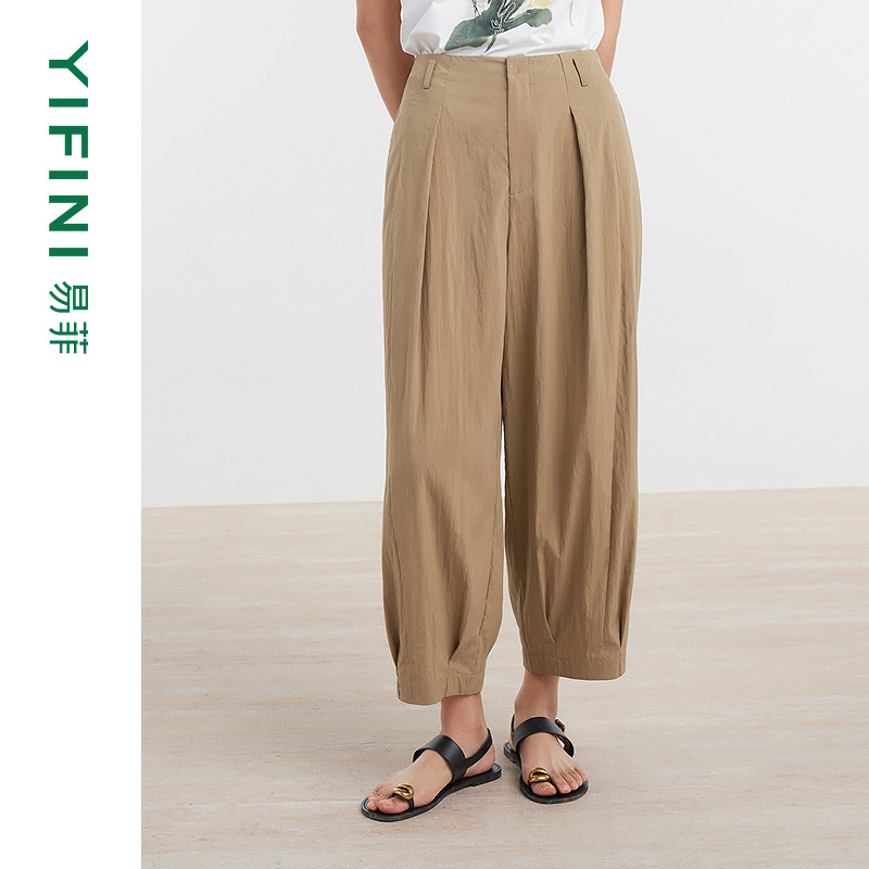 易菲文艺气质百搭显瘦休闲九分裤