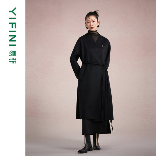 易菲两片式高级感双面呢大衣