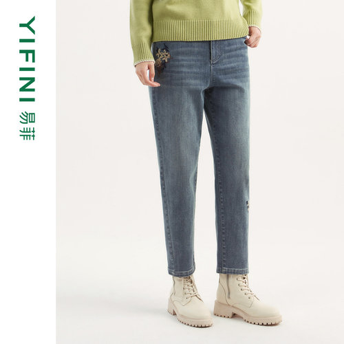 易菲宽松显瘦九分休闲裤牛仔裤