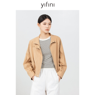 Yifini 高级感上衣 易菲气质宽松短款 美拉德外套女春秋新款