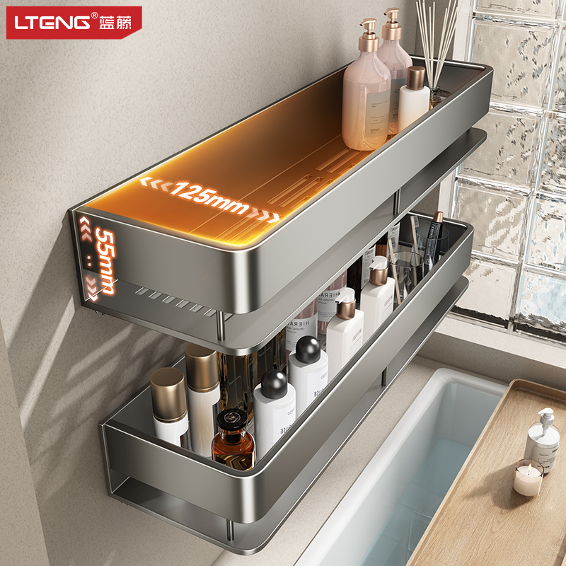 卫生间置物架免打孔壁挂式洗漱台厕所浴室墙上卫浴洗手间收纳架子