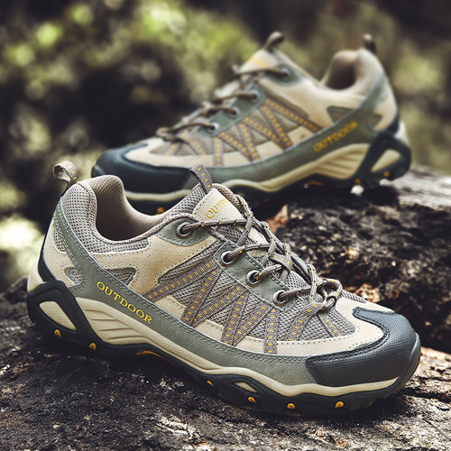 外贸登山鞋男真皮春夏季越野徒步鞋女轻便防滑户外运动爬山旅游鞋