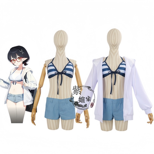 紫媗动漫蔚蓝档案奥空绫音 夏季水着COS泳装cosplay服饰定制
