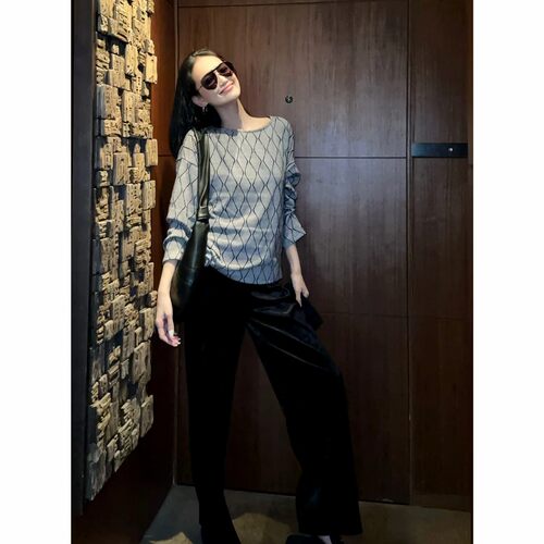 菱格之美秋冬人棉织物上衣