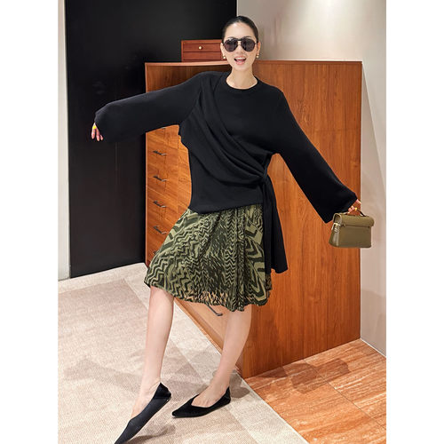 AME春波绿漾裙松紧腰