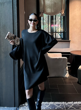 紫紫 纸片人大T R0w系经典系列常青款松弛大t感连衣裙女高级长裙