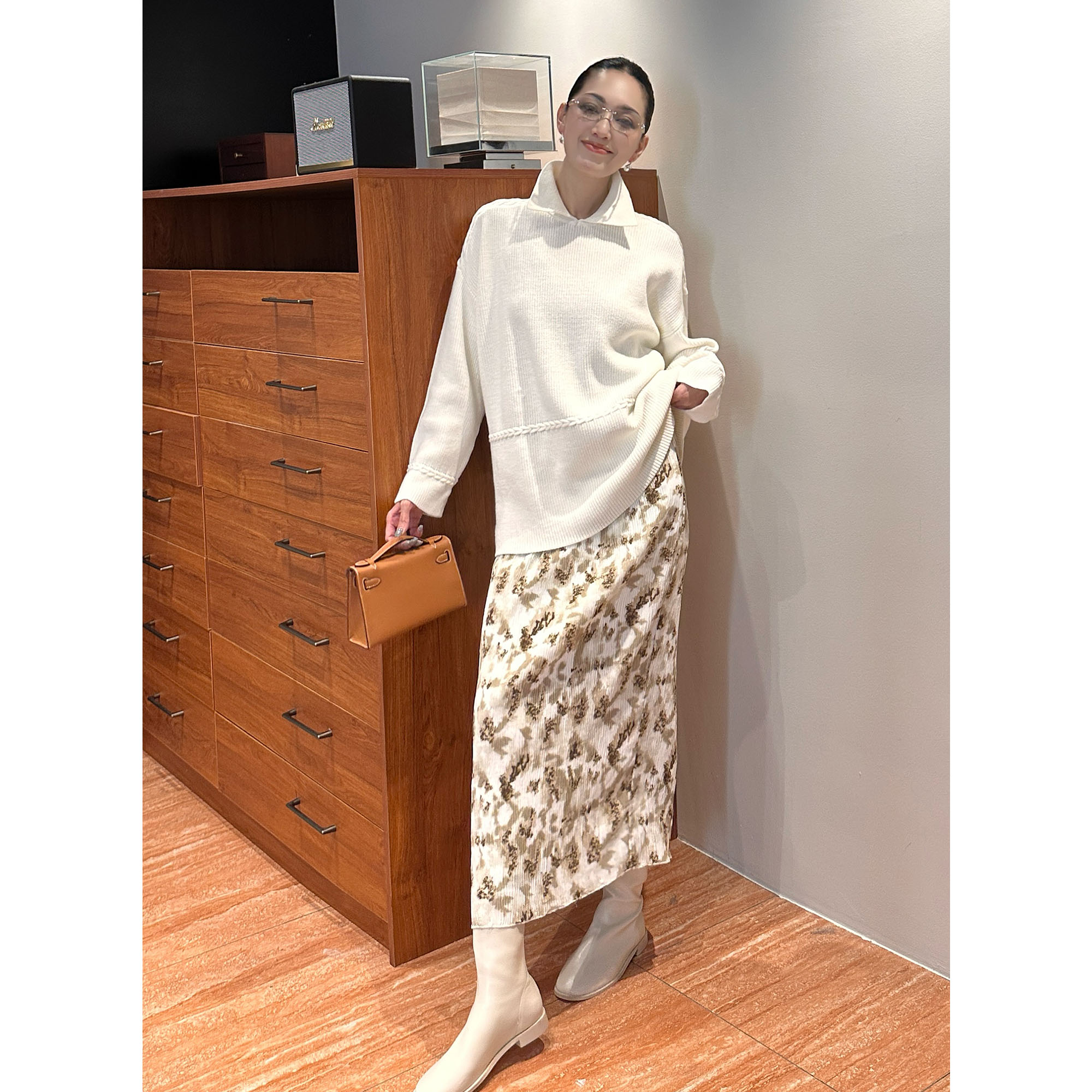 紫紫  香檀木半裙   中古摩登摩洛哥精织花纹半身裙ZD10BZYL797