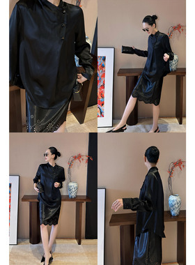 AME  黑玫衫    三季百搭矜贵中古时髦上衣ZD12SZHJ490