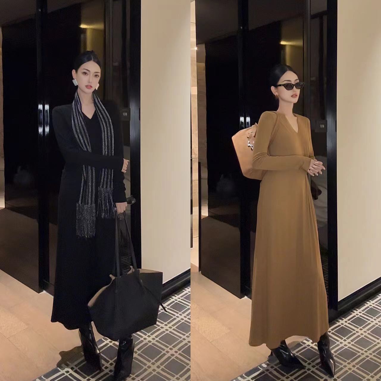 紫紫  经典长裙  内悦慕斯扭结连衣裙ZC08LZYL528