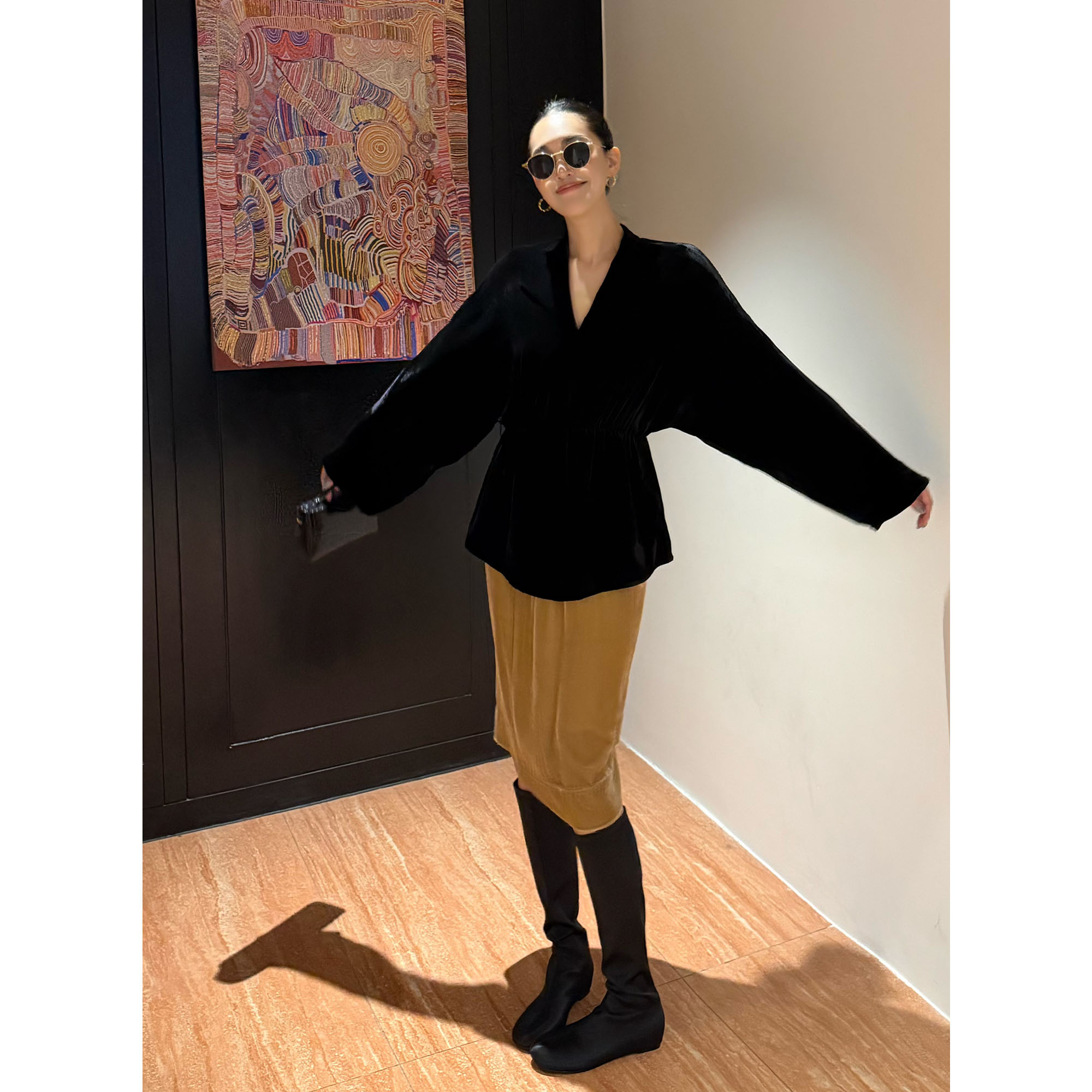 紫紫沙金半裙1oo桑蚕丝无时间性