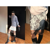 AME 双穿蕾丝裙 东方既白可持续时髦两面穿蕾丝半裙小众半身裙女