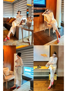 AME 漫游套装 丝麻软解构时髦褶皱肌理分体裙套装百搭休闲套装女