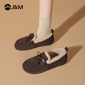 女2025冬季 新款 加绒保暖一脚蹬通勤单鞋 快乐玛丽勃肯鞋 毛毛棉鞋