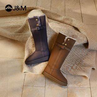 快乐玛丽雪地靴女2025冬季新款长筒加绒防寒冬鞋保暖东北大棉鞋