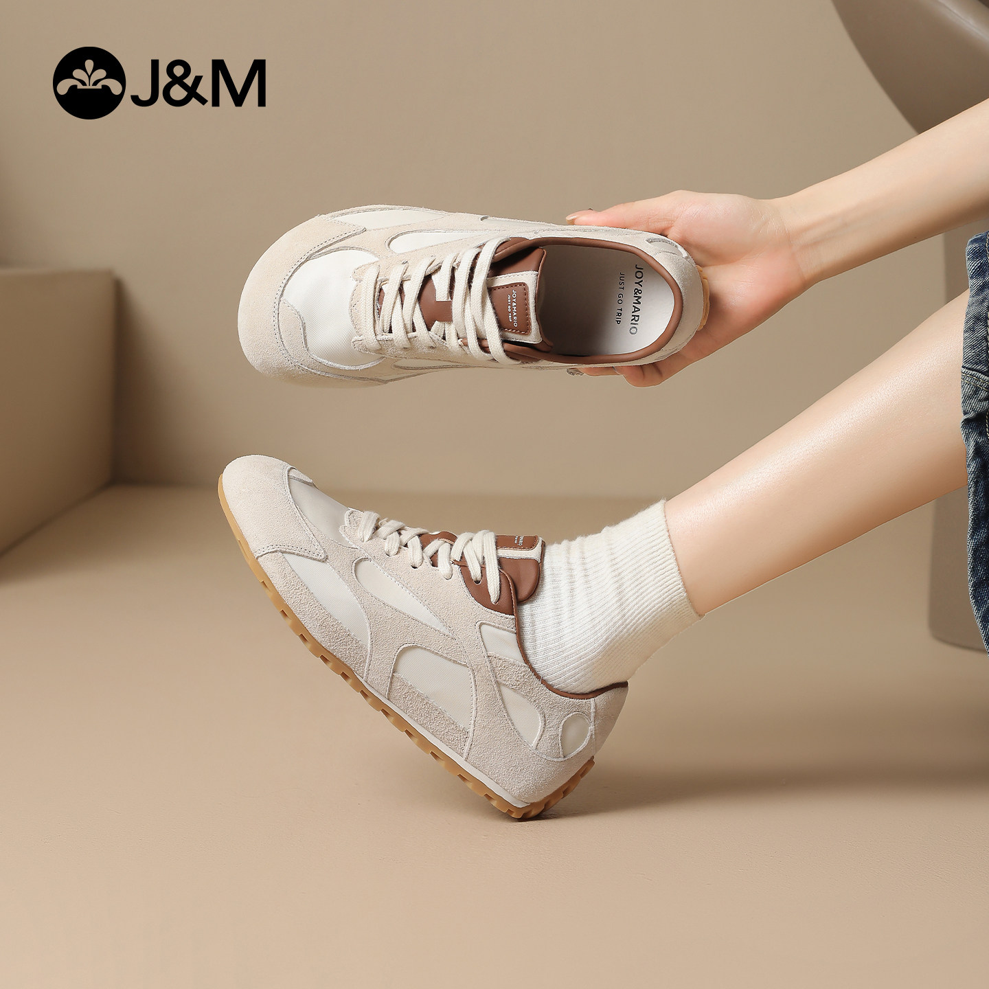 快乐玛丽时尚休闲鞋女2026春季新款百搭休闲舒适软底运动德训鞋,女鞋,时尚休闲鞋,淘宝优惠券,粉丝福利购,淘宝优惠卷