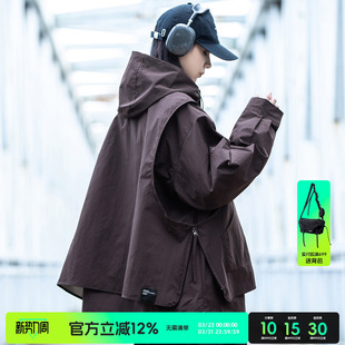 痞帅爆款 美式 假两件冲锋外套潮 夹克男女春秋2026新款 AOGZ户外工装