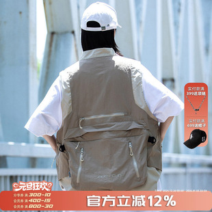AOGZ户外工装 拆卸背包马夹外套多口袋机能坎肩背心 马甲男春秋新款